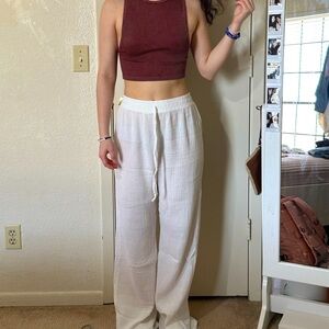 Altar’d State loose fit cotton pants flowy white comfy pants Perfect for coverup